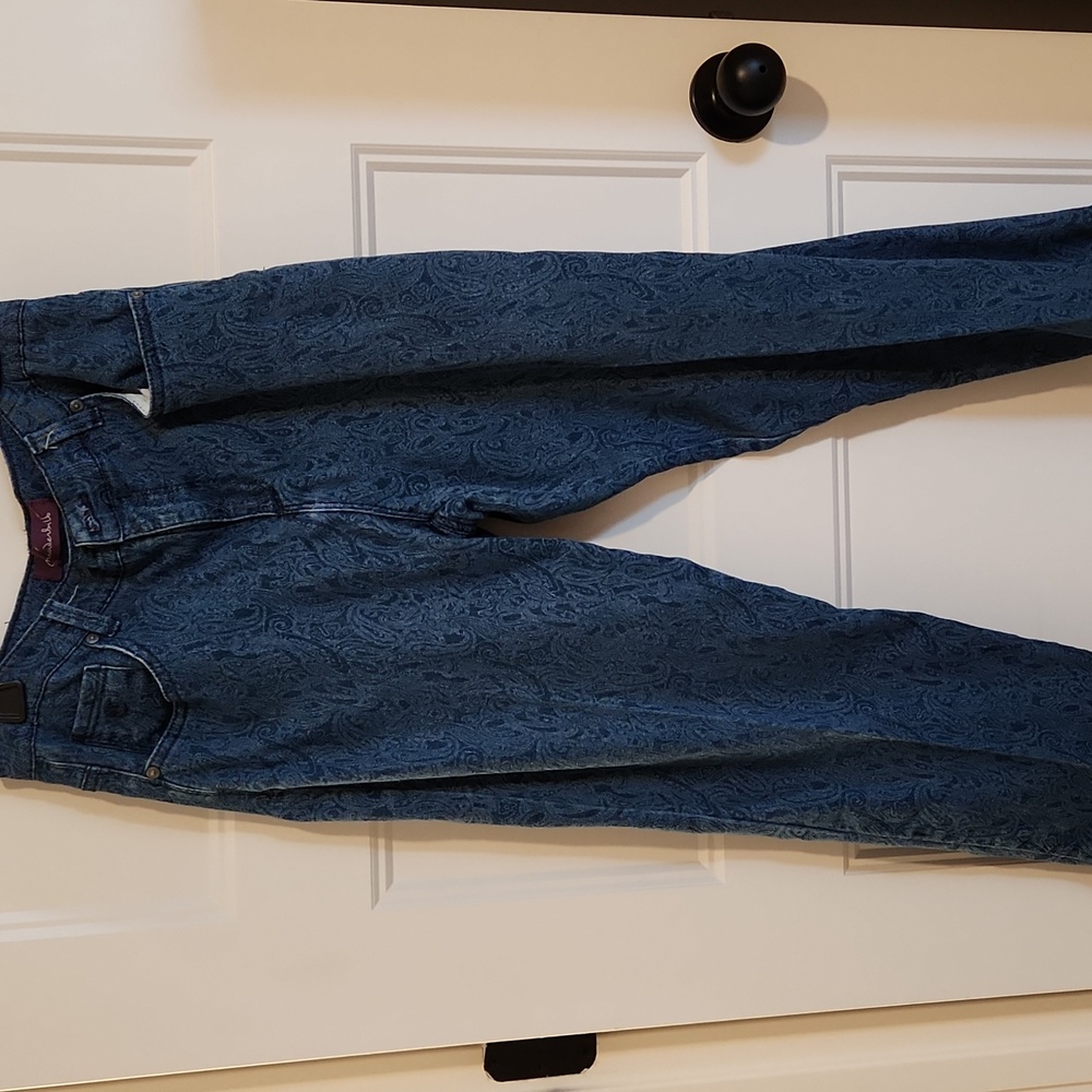 Gloria Vanderbilt Missy Patterned Blue Jean Denim Pants Size 6